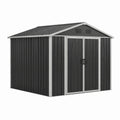 Abri de jardin en métal noir avec ventilation 213x130x173 cm