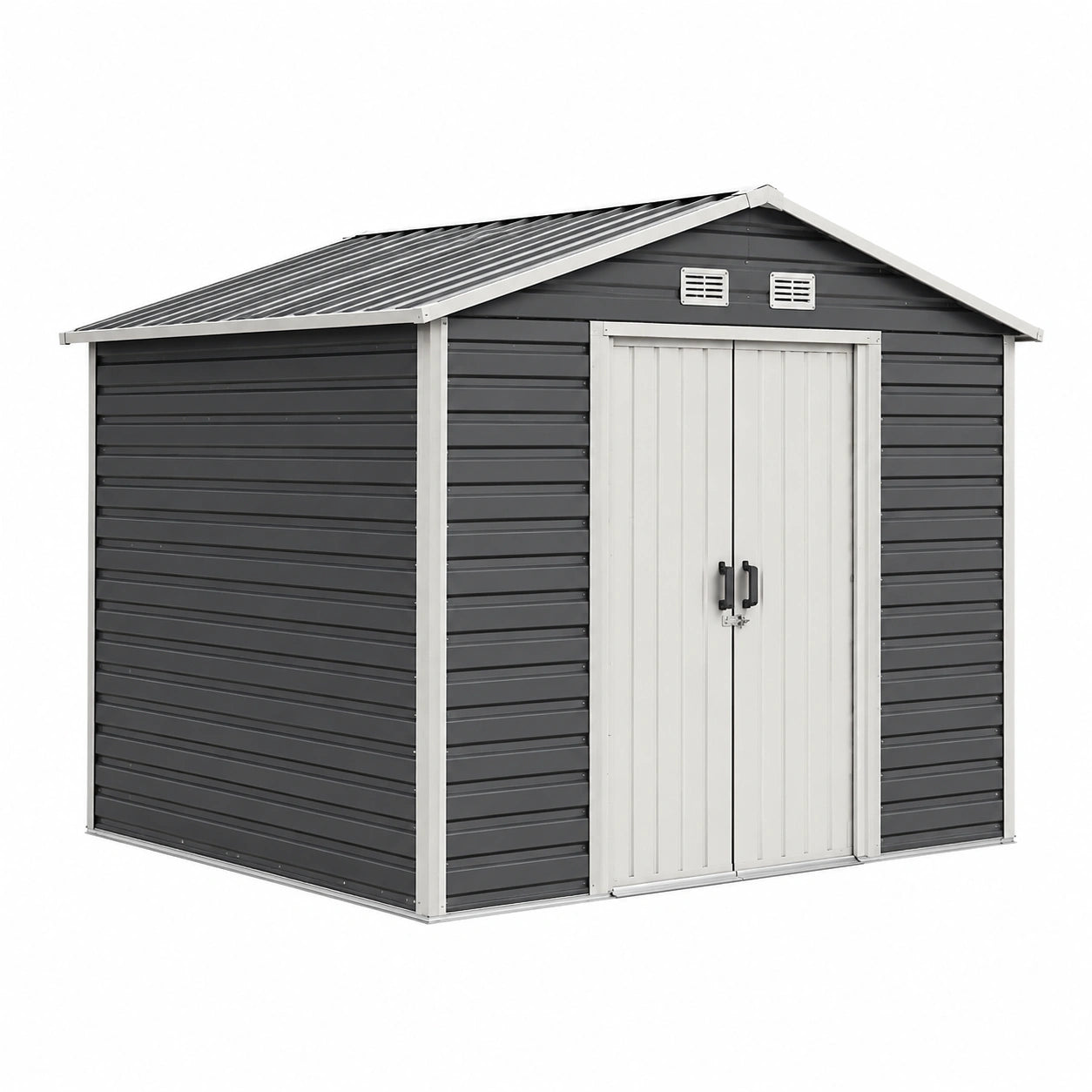 Abri de jardin en métal gris anthracite 213x127x185 cm