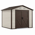 Abri de jardin en plastique polypropylène 225x185x226 cm beige et marron