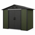 Abri de jardin en métal 248cm x 191cm x 202cm vert/noir