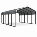 Abri voiture en métal galvanisé gris 600x300x220 cm