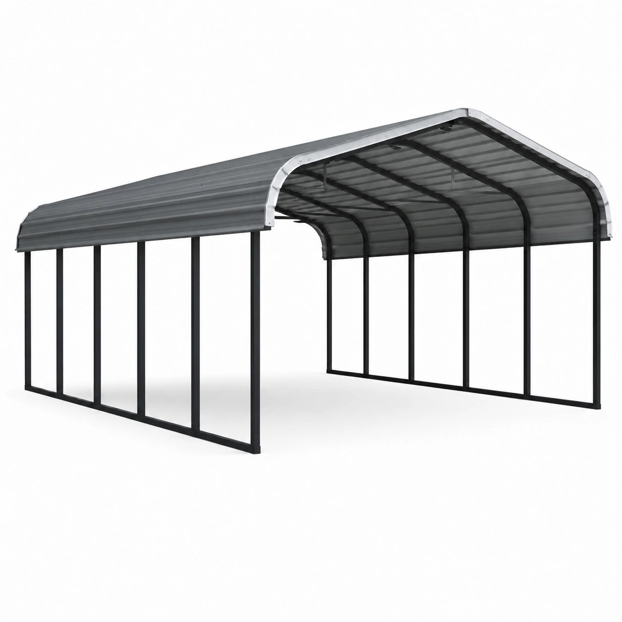 Abri voiture en métal galvanisé gris 600x300x220 cm