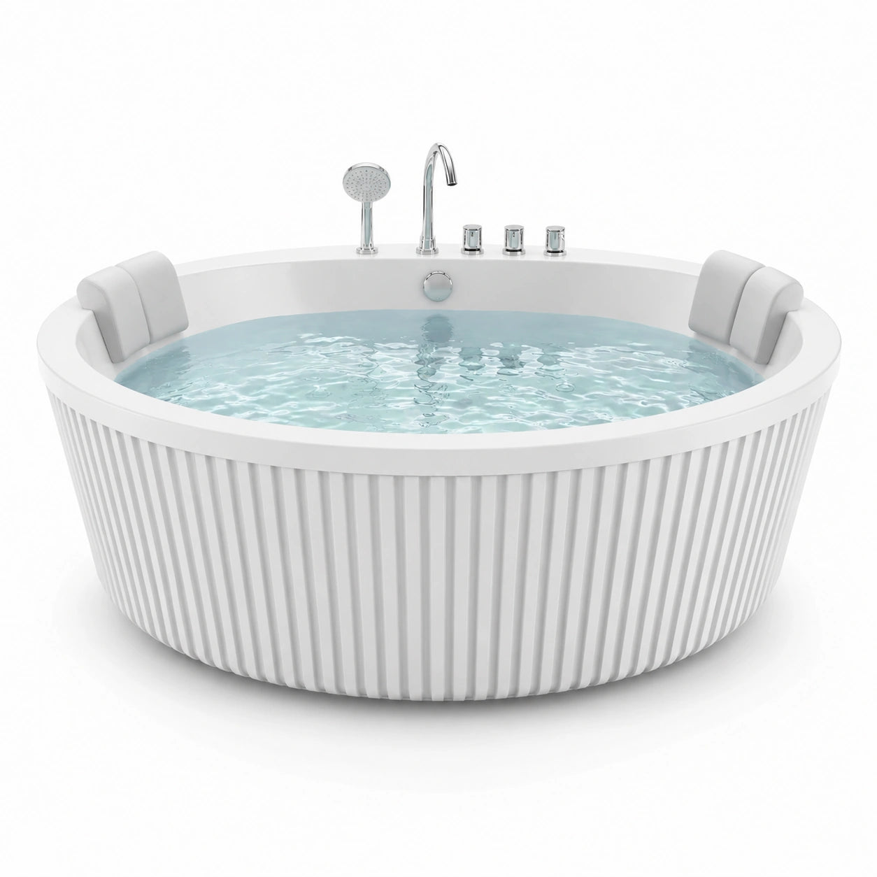 Baignoire îlot ronde en acrylique avec repose-tête