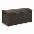 Coffre de rangement extérieur en polypropylène marron
