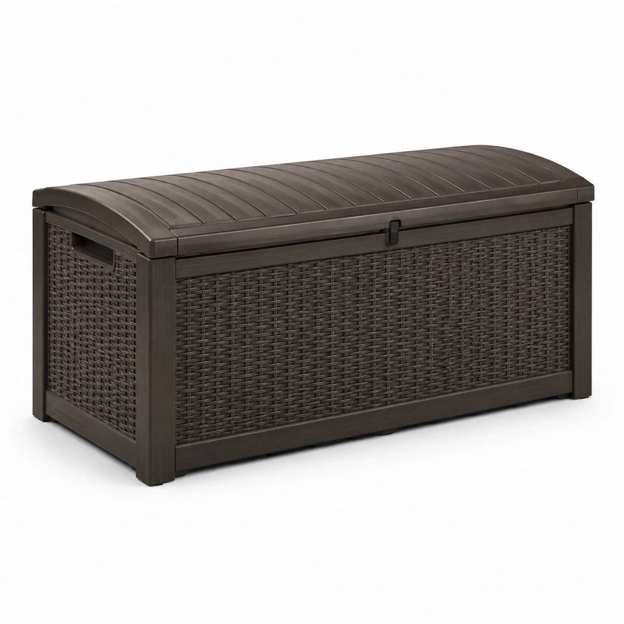 Coffre de rangement extérieur en polypropylène marron