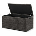 Coffre de rangement en résine tressée gris anthracite