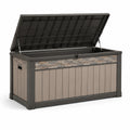 Coffre de rangement extérieur 570L en plastique gris et beige