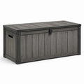 Coffre de rangement extérieur en résine et métal gris