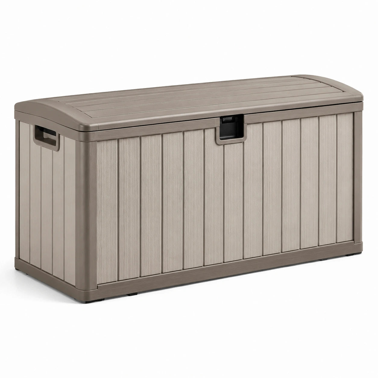 Coffre de rangement extérieur en plastique polypropylène beige 120x45x60 cm