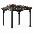 Pergola en aluminium et cèdre noir et marron 300x300 cm