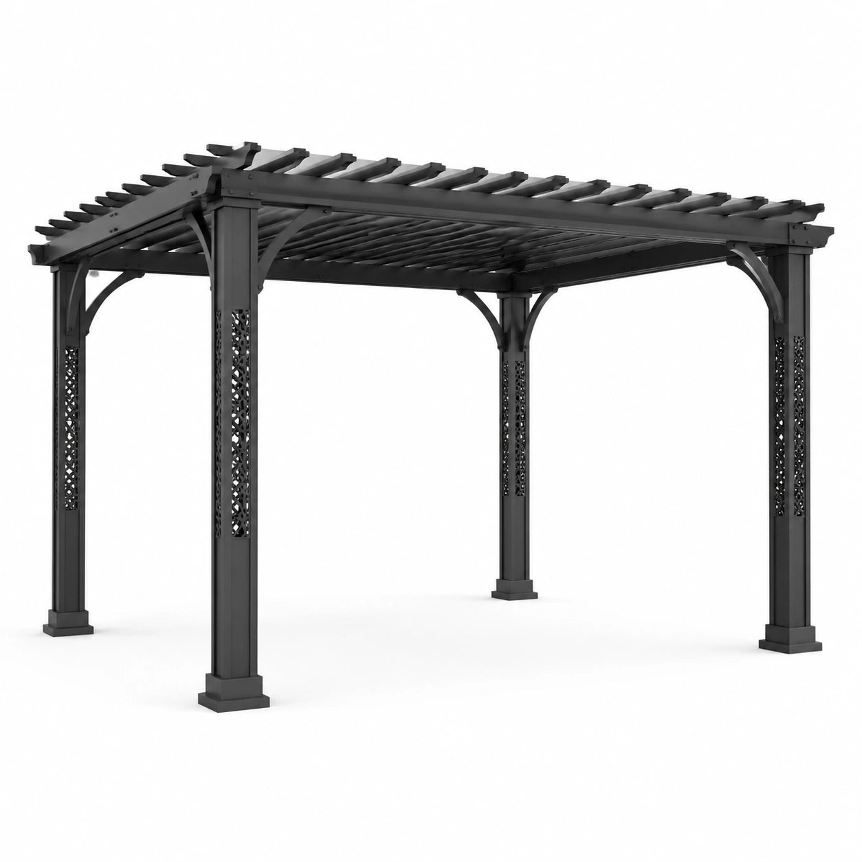 Pergola en aluminium avec motifs perforés 3x3 m en couleur anthracite