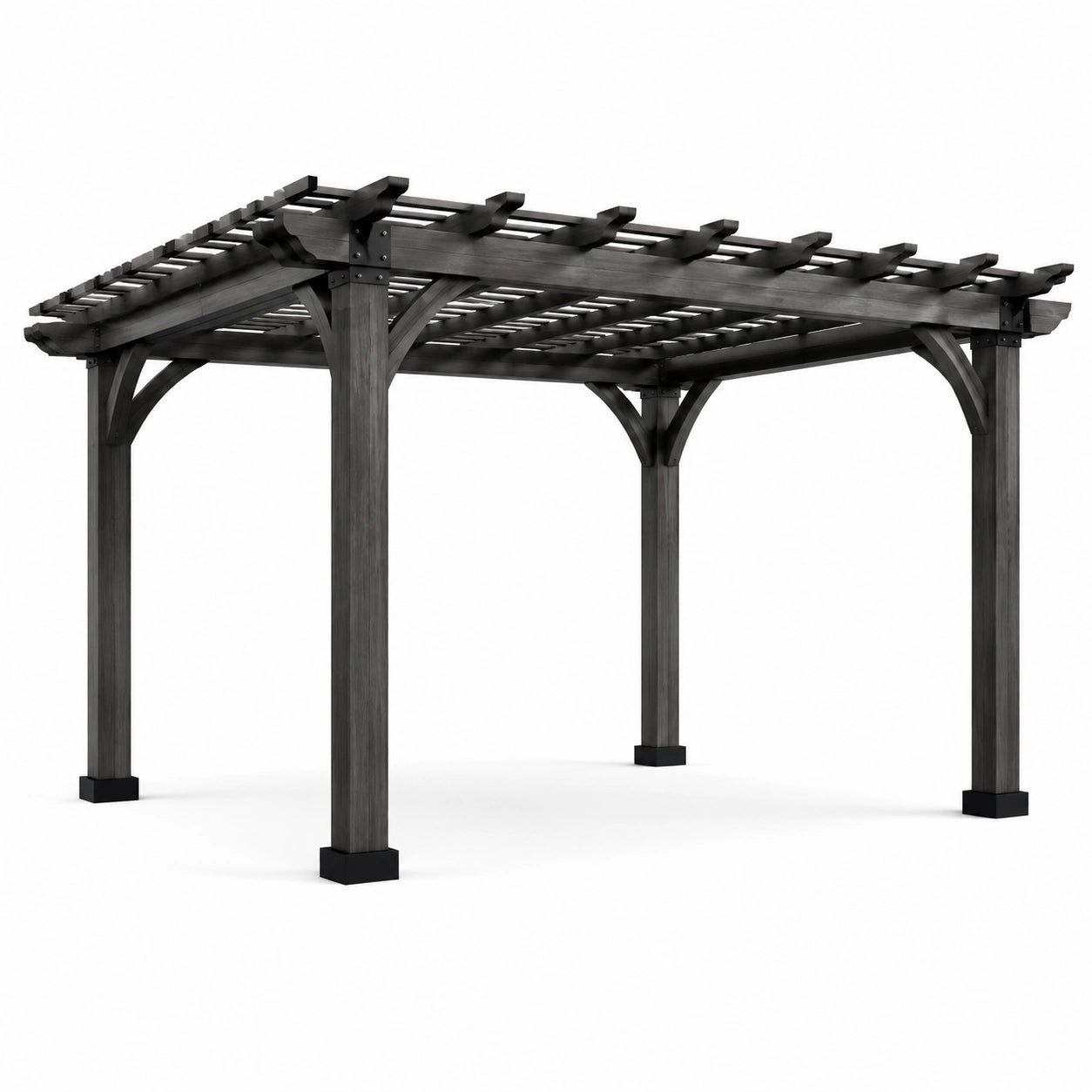 Pergola en bois anthracite 3x3m