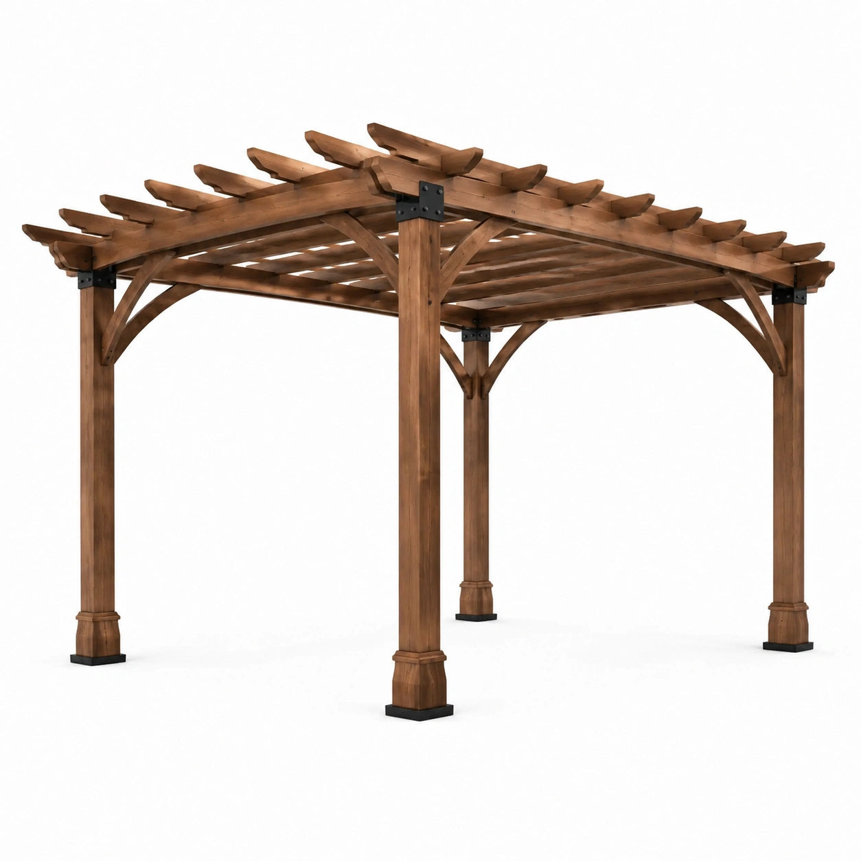 Pergola carrée en bois de sapin imprégné 300x300x220 cm