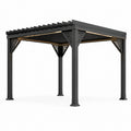 Pergola en aluminium noir avec lames orientables 3x3 m