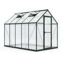 Serre de jardin en aluminium et polycarbonate alvéolaire vert 250x190 cm