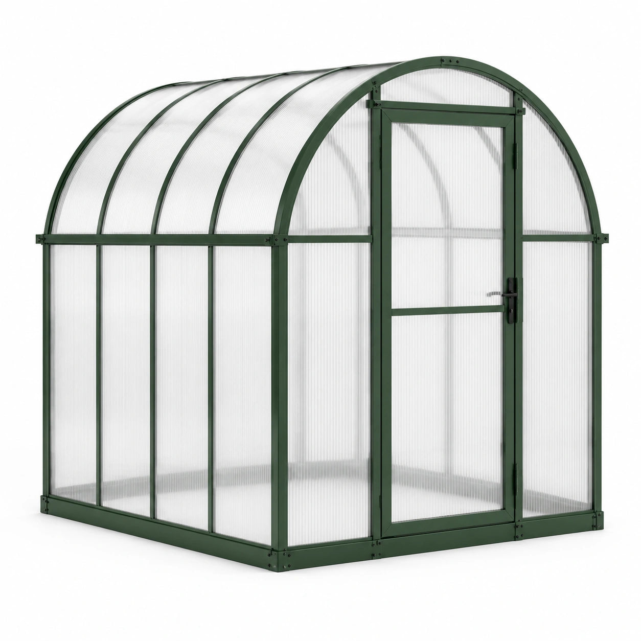 Serre de jardin en polycarbonate avec cadre en acier vert