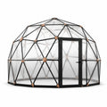 Serre géodésique en polycarbonate et acier noir, diamètre 10m